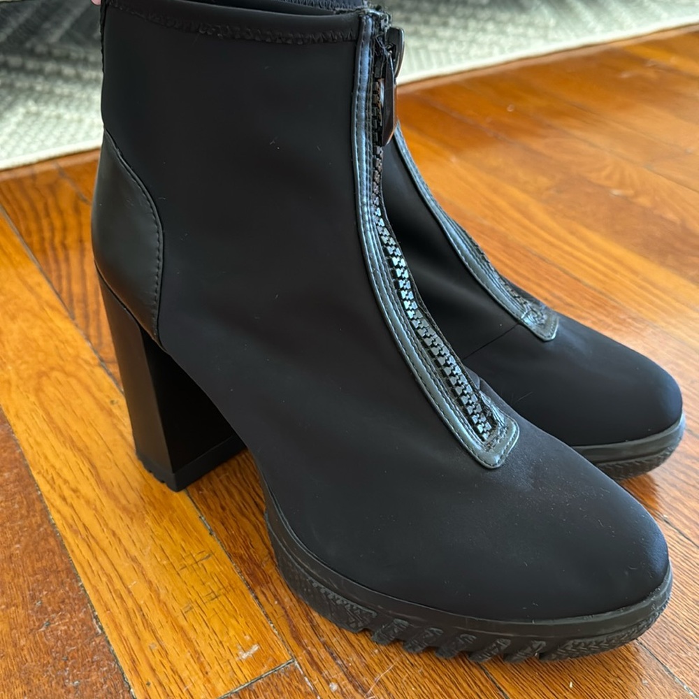 Zara black platform boots
